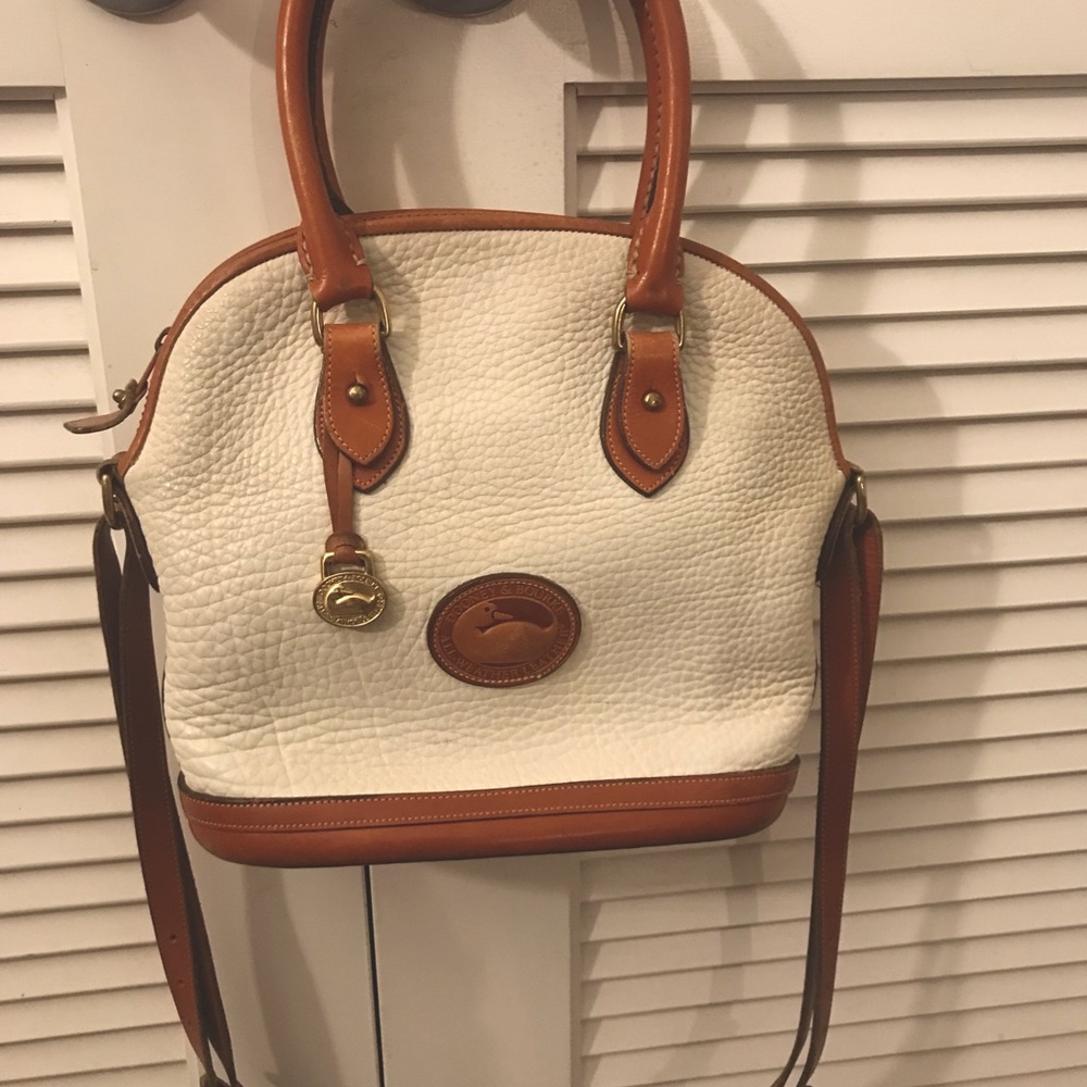 Dooney&Bourke Cream and tan leather crossbody